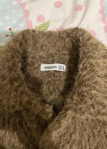 Haki renk Kürklü Mini Boğazlı Kadın Kaban - Görsel 5