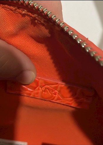 Turuncu Yılan Desenli Deri Kadın Çanta - Görsel 2