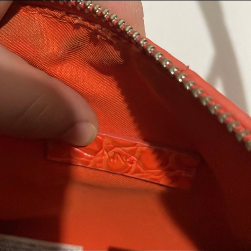 Turuncu Yılan Desenli Deri Kadın Çanta - Görsel 2