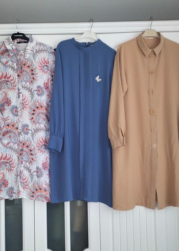 Düğmeli Uzun Kollu Bej Kadın Tunik - Görsel 4