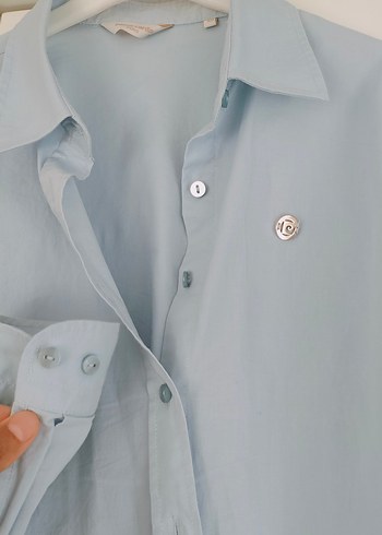 Düğmeli, Uzun Kollu Kadın Gömlek - Görsel 9