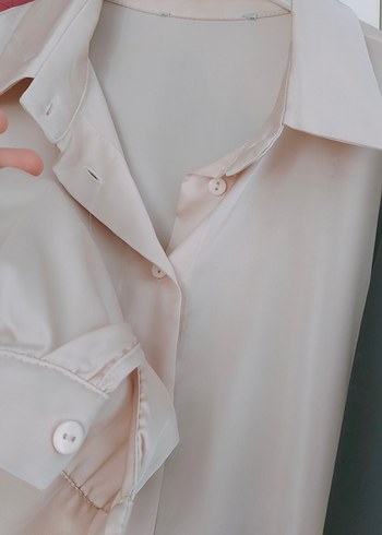 Düğmeli, Uzun Kollu Kadın Gömlek - Görsel 5