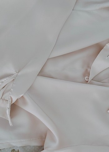 Düğmeli, Uzun Kollu Kadın Gömlek - Görsel 8