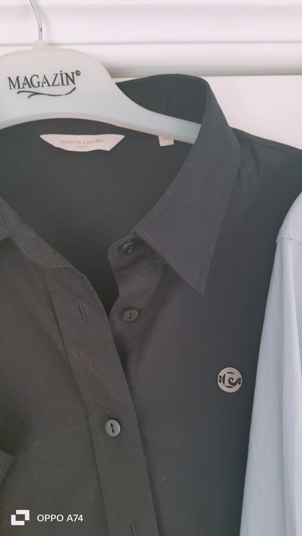 Düğmeli, Uzun Kollu Kadın Gömlek - Görsel 4