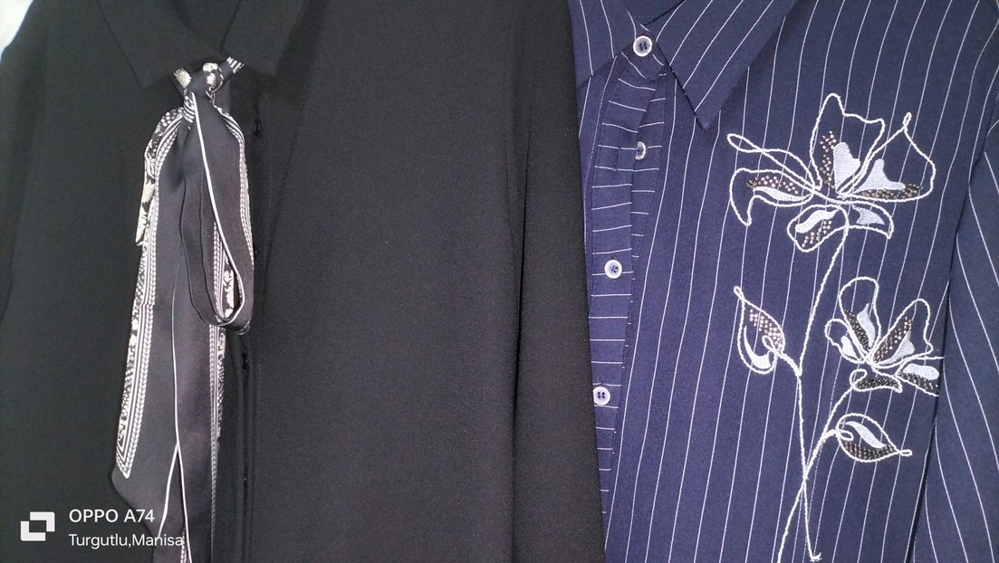 Zühre fularlı tunik ve Alvina Nakışlı Lacivert Uzun Kollu Tunik - Görsel 3