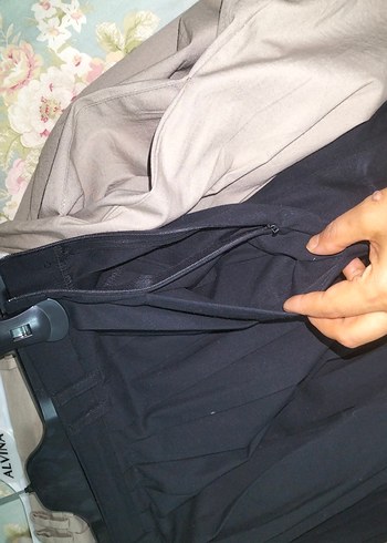 Kadın Bej Pilili Pamuklu Etek - Görsel 7