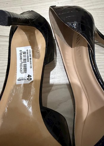 Siyah Yılan Desenli Stiletto Topuklu Ayakkabı - Görsel 4