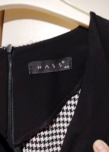 Kemer Detaylı Uzun Siyah Gri Kadın elbise - Görsel 4