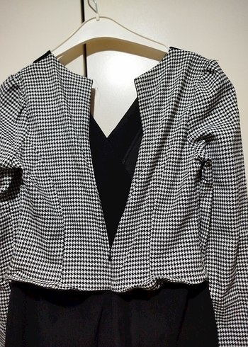 Kemer Detaylı Uzun Siyah Gri Kadın elbise - Görsel 9