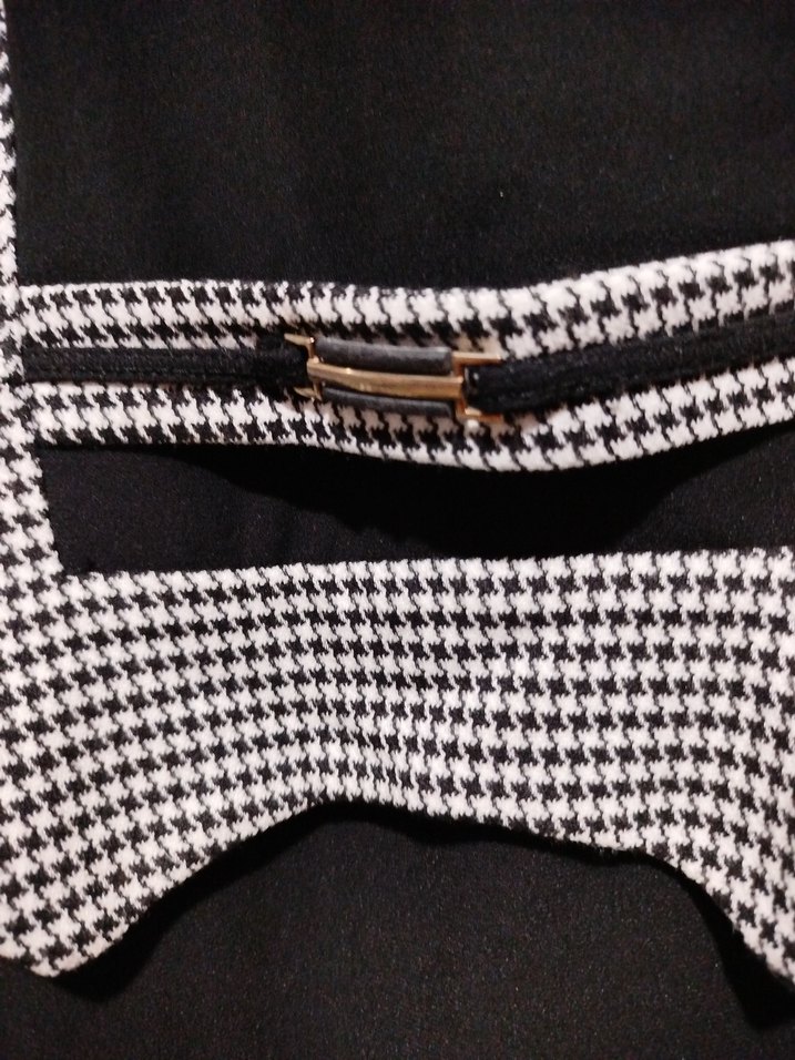 Kemer Detaylı Uzun Siyah Gri Kadın elbise - Görsel 5