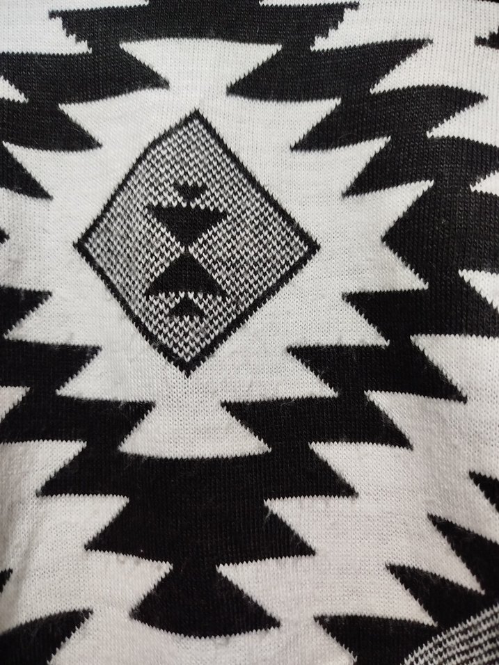 Bohem Desenli Siyah Uzun Kollu Triko Kazak - Görsel 2