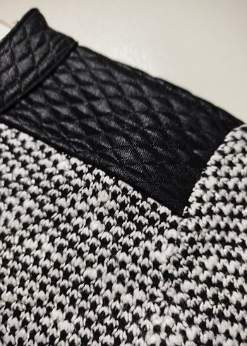 Gri Örgü Detaylı Dar Kesim Kadın Ceket - Görsel 6