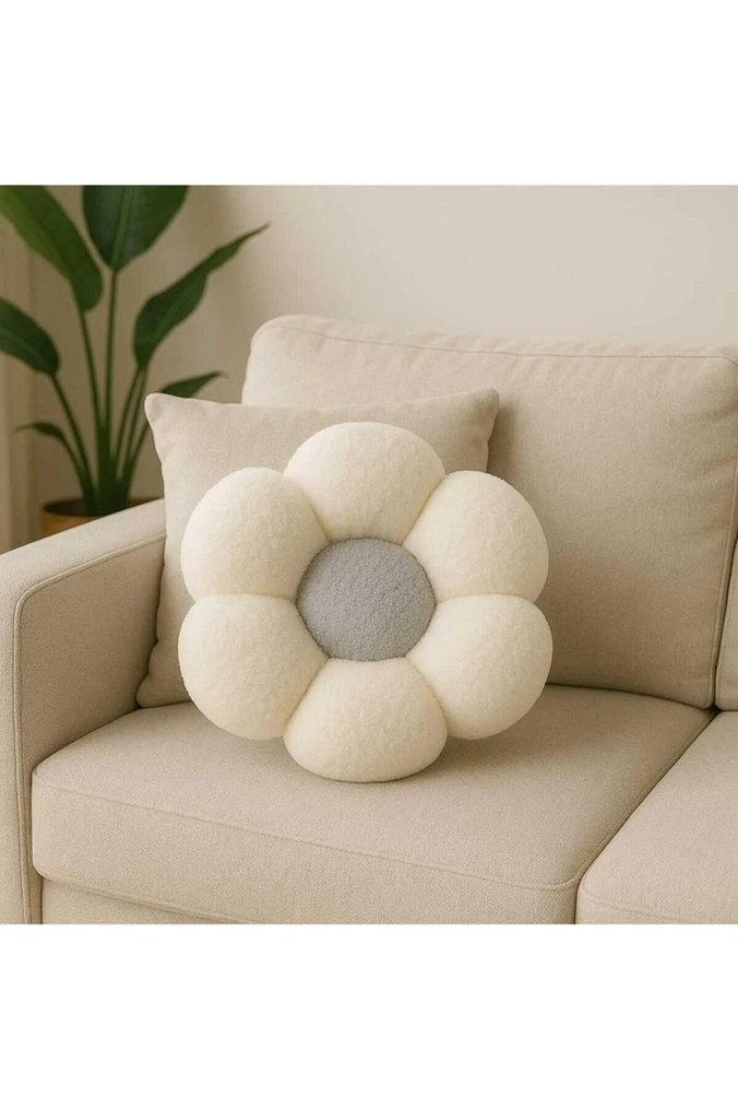 peluş dekoratif papatya kırlent - Görsel 3