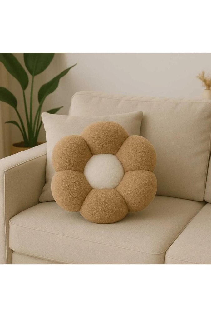 peluş dekoratif papatya kırlent - Görsel 5