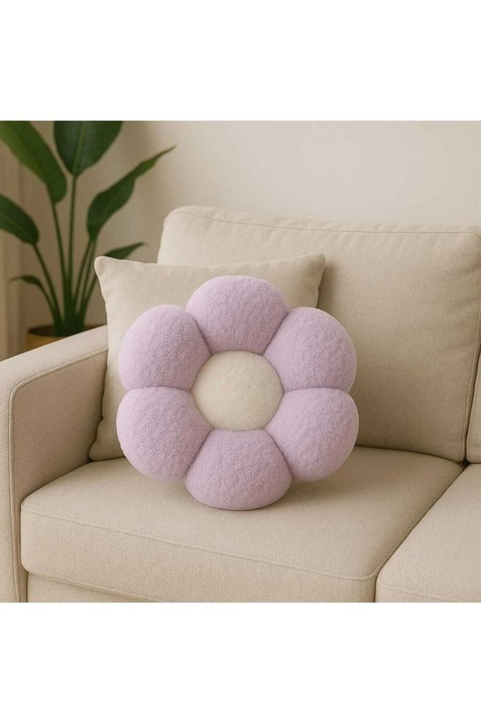 peluş dekoratif papatya kırlent - Görsel 4