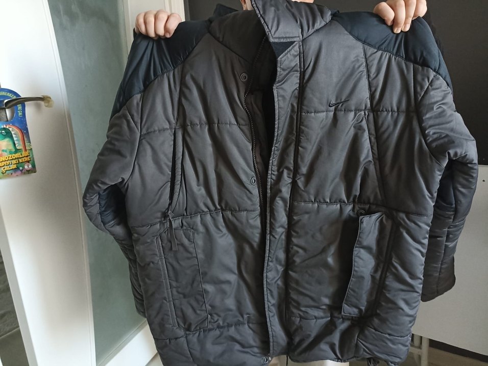 Kapüşonlu Koyu Gri Erkek Mont - Görsel 2