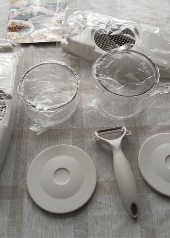 Beyaz Gri Çok Fonksiyonlu Mutfak Doğrayıcı Seti - Görsel 4