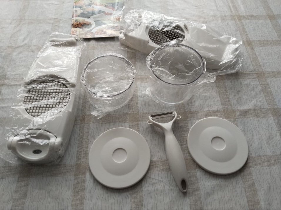 Beyaz Gri Çok Fonksiyonlu Mutfak Doğrayıcı Seti - Görsel 4