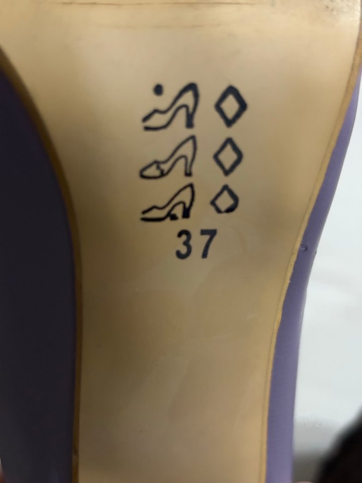 Mor Lila Deri Stiletto Topuklu Kadın Ayakkabı - Görsel 2