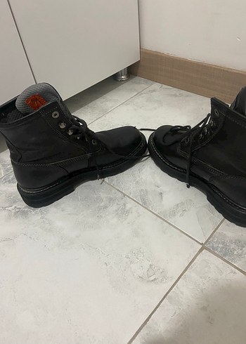 Erkek Siyah Deri Biker Botlar - Görsel 6