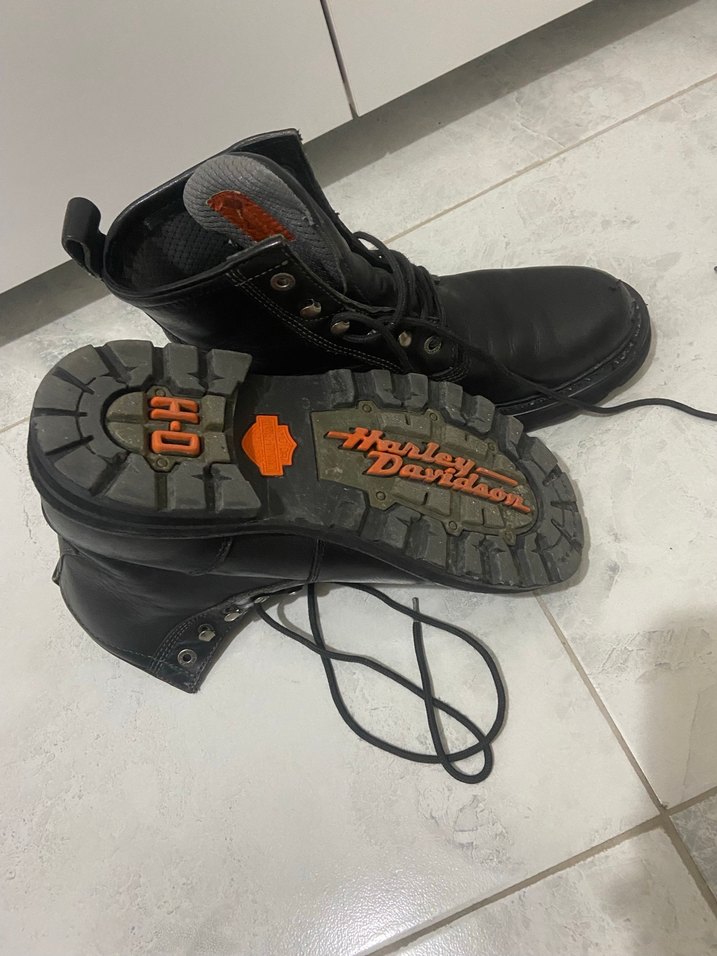 Erkek Siyah Deri Biker Botlar - Görsel 4