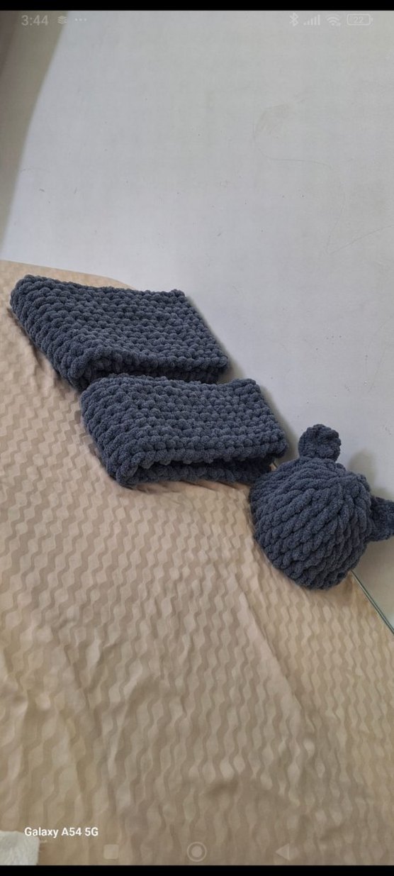 Gri Örgü Çocuk Bere ve Atkı Seti
Anne oğul kombini - Görsel 2