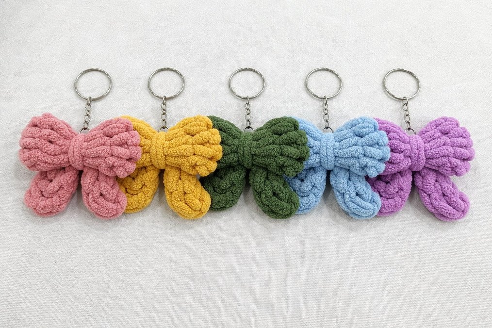 Renkli Örgü Bohem Anahtarlık - Görsel 2