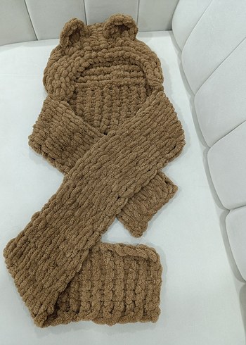 Kahverengi Örme Çocuk Balaklava - Görsel 2