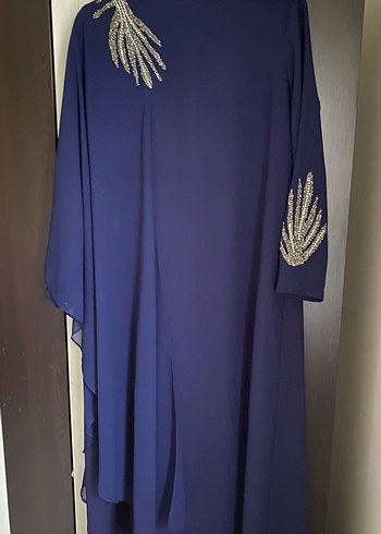 Nakışlı Mavi Uzun Kollu Kadın Elbise - Görsel 4