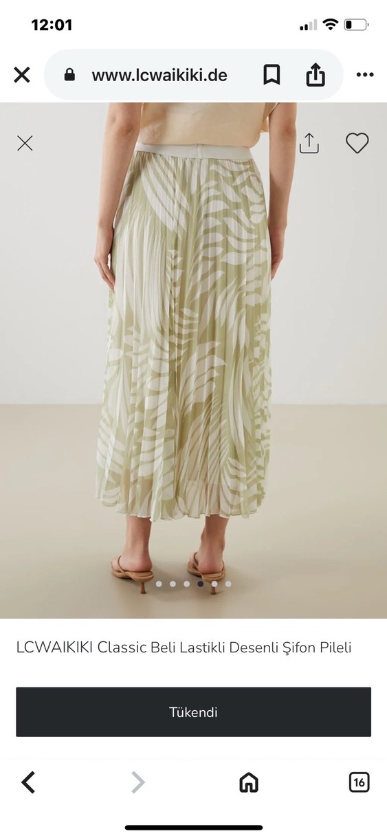 LC Waikiki Yeşil Desenli Uzun Pilili Etek - Görsel 2