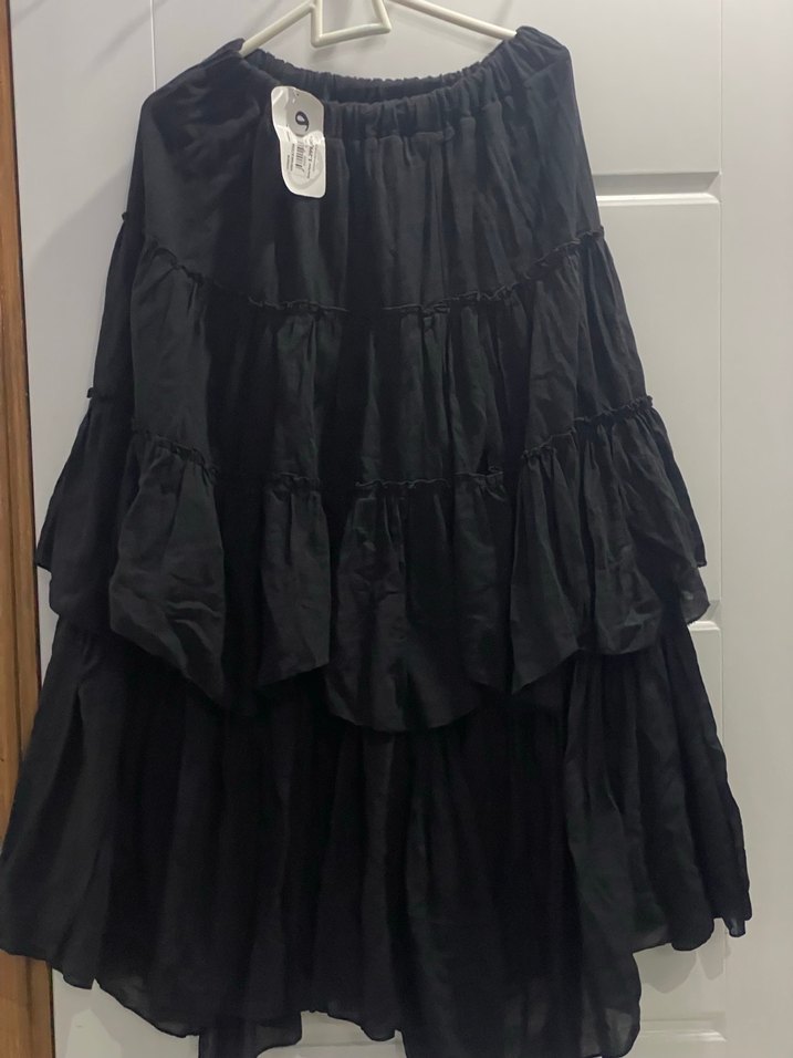 Siyah Bol Kesim Uzun Kot Etek - Görsel 3