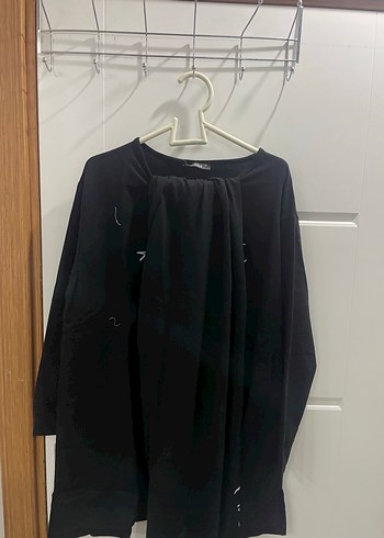 Siyah Baskılı Kadın Sweatshirt takm - Görsel 3