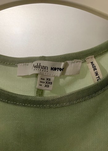 Yeşil Bağlama Desenli Kısa Kollu Uzun Elbise - Görsel 3