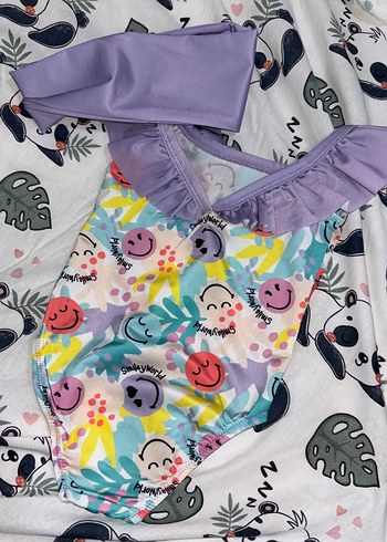 Renkli Tie-Dye Kız Çocuk Mayo