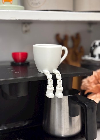 Beyaz Kupa Şeklinde Kahve köşesi süsü - Görsel 3