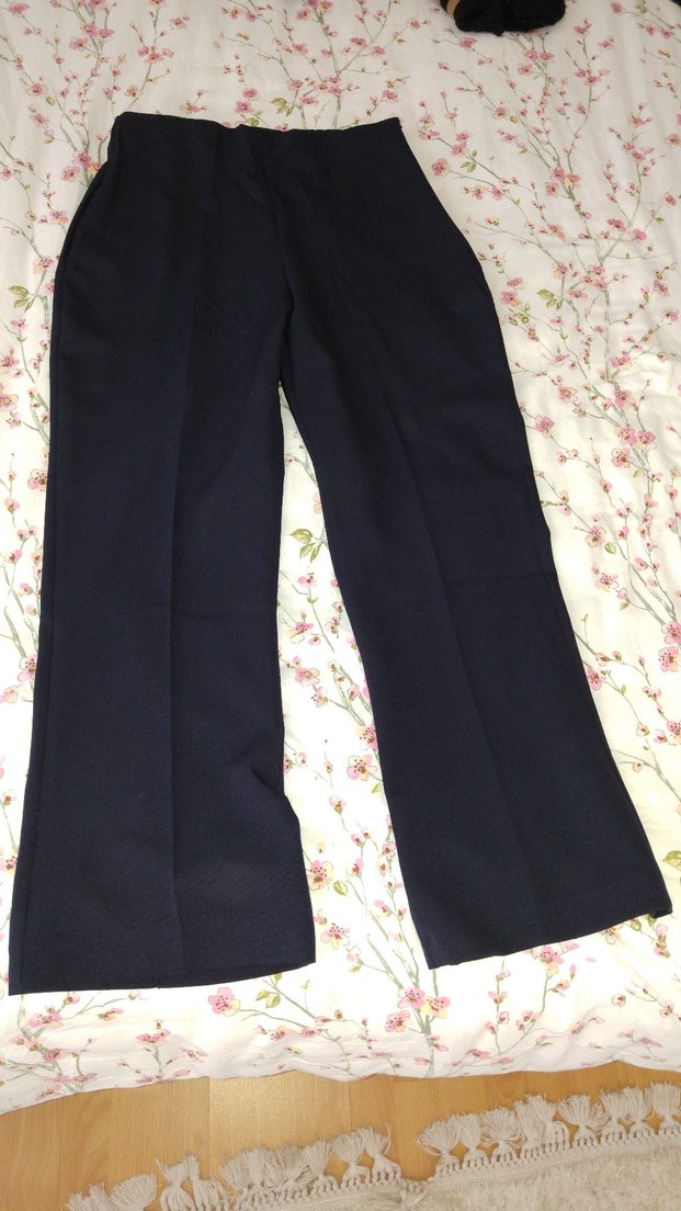 Gri Rahat Kesim Kadın Kumaş Pantolon - Görsel 5