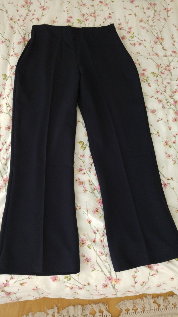 Gri Rahat Kesim Kadın Kumaş Pantolon - Görsel 3