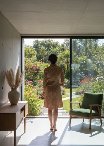 Hint Kumaşı Özel Dikim Kaftan/Ceket (Kiremit Rengi) - Görsel 2