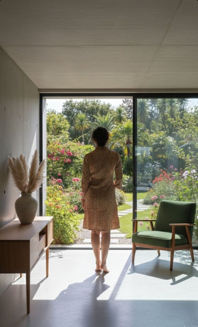 Hint Kumaşı Özel Dikim Kaftan/Ceket (Kiremit Rengi) - Görsel 2