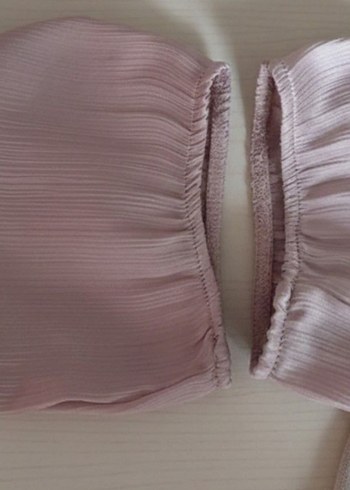 Fırfırlı Gül Kurusu Bluz (Yan Fermuarlı) - Görsel 3