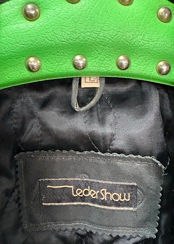 Düğmeli Siyah Deri Biker Ceket - Görsel 7