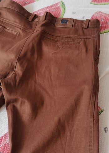 Düğmeli Kahverengi Erkek Pantolon - Görsel 3