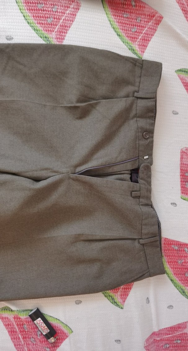 Kahverengi-yesil agir kumas pantolon - Görsel 3
