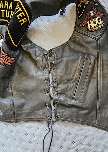 chapter hakiki deri motorcu yeleği - Görsel 3