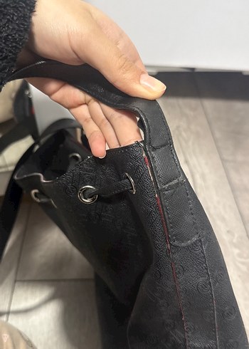 Siyah Deri Tokalı Sokak Stili Kadın Çanta - Görsel 6