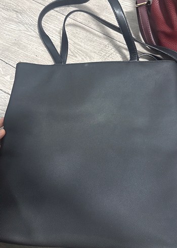 Siyah Deri Fermuarlı Kadın Çanta - Görsel 2