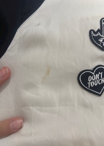 Nakışlı Siyah Beyaz Kadın Kolej Ceket - Görsel 5