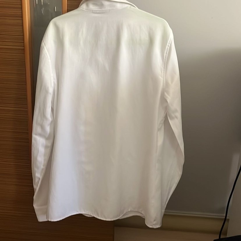 Kadın Beyaz Pamuklu Uzun Kollu Gömlek - Görsel 2