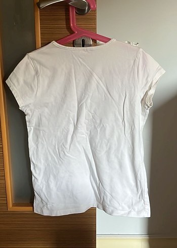 Kız Çocuk Beyaz Pul İşlemeli Kelebek Tişört - Görsel 3