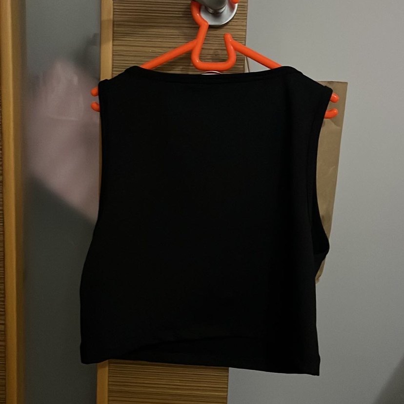 Siyah Mini Kadın Atlet, Yuvarlak Yaka, Spor - Görsel 3